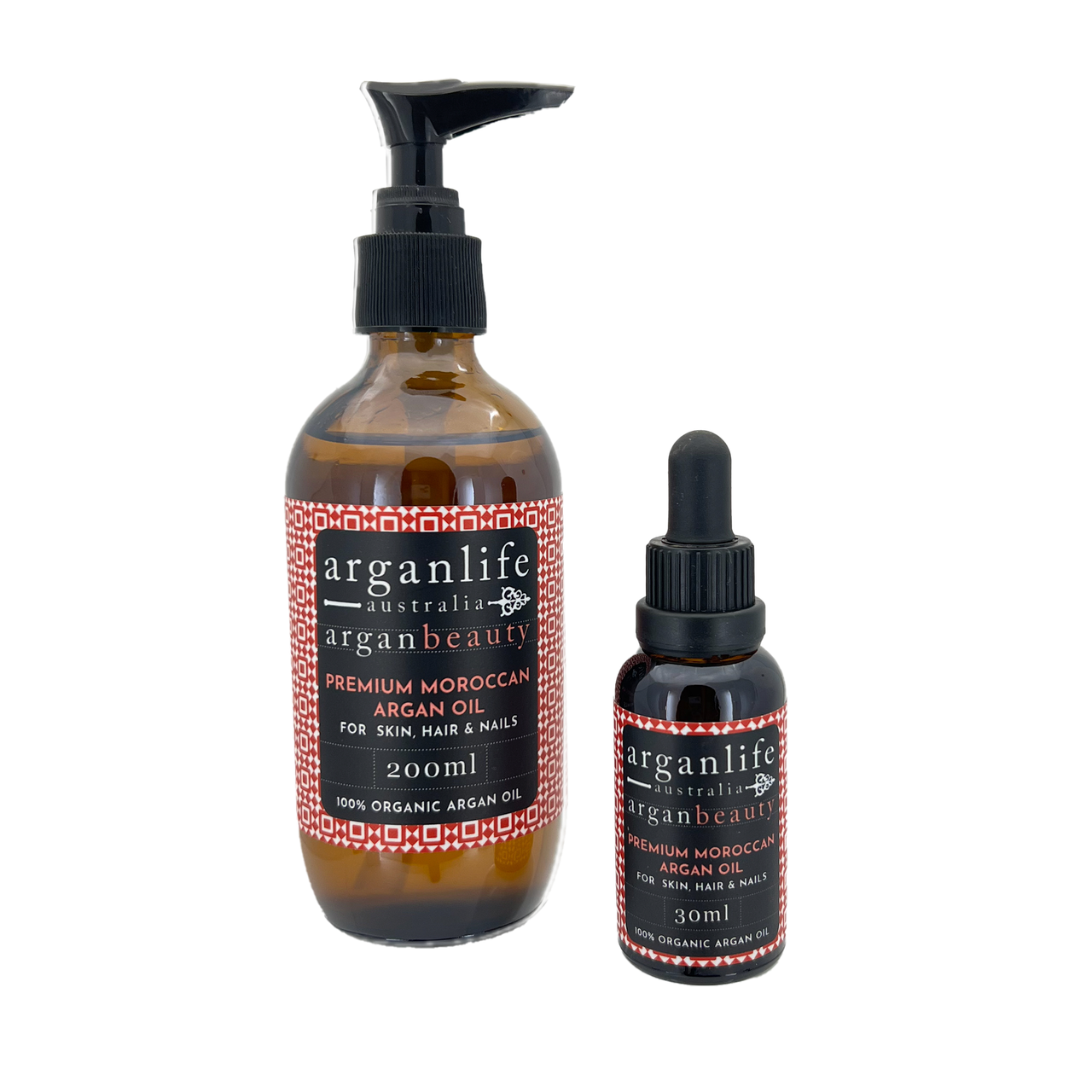 200ml with 30ml bottle of premium Moroccan argan oil